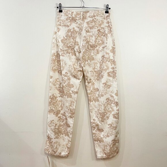 New Reformation Abalone Floral Toile High Rise Straight Jeans 27 $188 - Picture 4 of 7